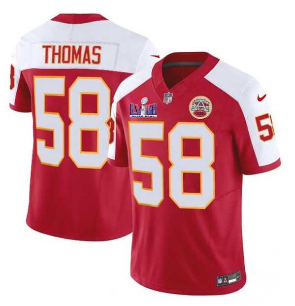 Men & Women & Youth Kansas City Chiefs #58 Derrick Thomas Red White 2024 F.U.S.E. Super Bowl LVIII Patch Vapor Untouchable Limited Jersey,We sell and wholesale Men & Women & Youth Kansas City Chiefs #58 Derrick Thomas Red White 2024 F.U.S.E. Super Bowl LVIII Patch Vapor Untouchable Limited Jersey on line form chian!